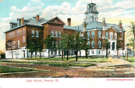 Streator, Illinois, High School, vintage postcard, historic photo