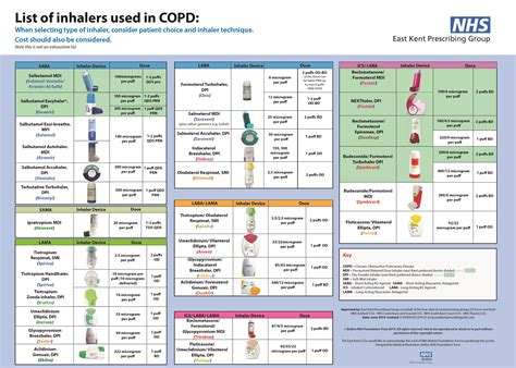 Asthma Inhalers Chart Uk