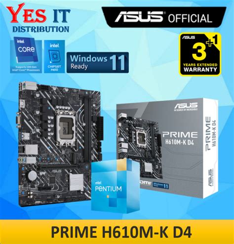 INTEL PENTIUM GOLD G7400 PROCESSOR + ASUS PRIME H610M-K D4 LGA1700 12TH ...