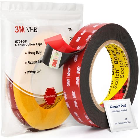 3M VHB Heavy Duty Double Sided Tape, Waterproof Mounting, Car and Outdoor Use, 5952 Red ...