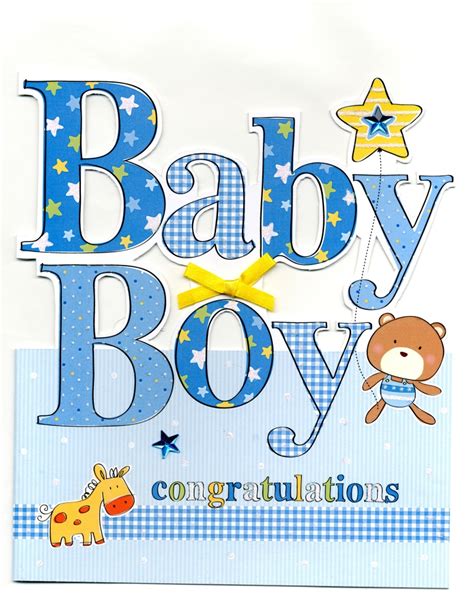 Large New Baby Boy Congratulations Greeting Card 9 x 10" Cutting Edge Greetings | eBay