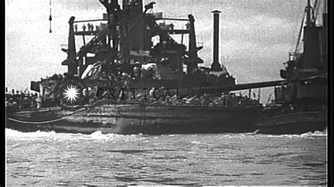 USS California (BB-44) being salvaged at Pearl Harbor HD Stock Footage | Pearl harbor, Stock ...