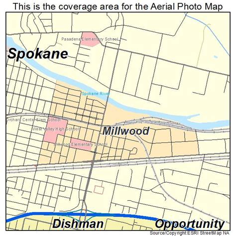 Aerial Photography Map of Millwood, WA Washington