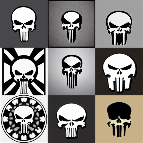 punisher skull logo by karl gerstner, monochrome, | Stable Diffusion | OpenArt