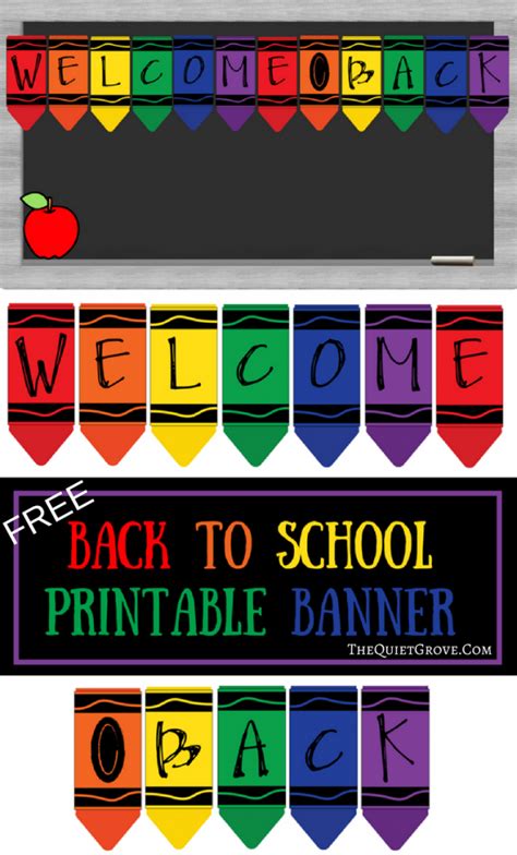 Free Printable "Welcome Back" Crayon Banner ⋆ The Quiet Grove