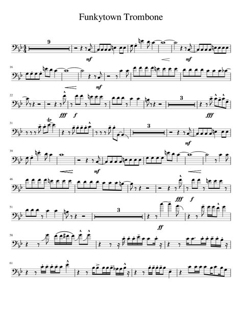 Funkytown Trombone Sheet music for Trombone (Solo) | Musescore.com