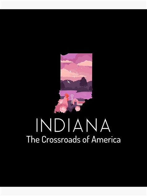 "Indiana Proud State Motto The Crossroads Of America design" Mounted ...