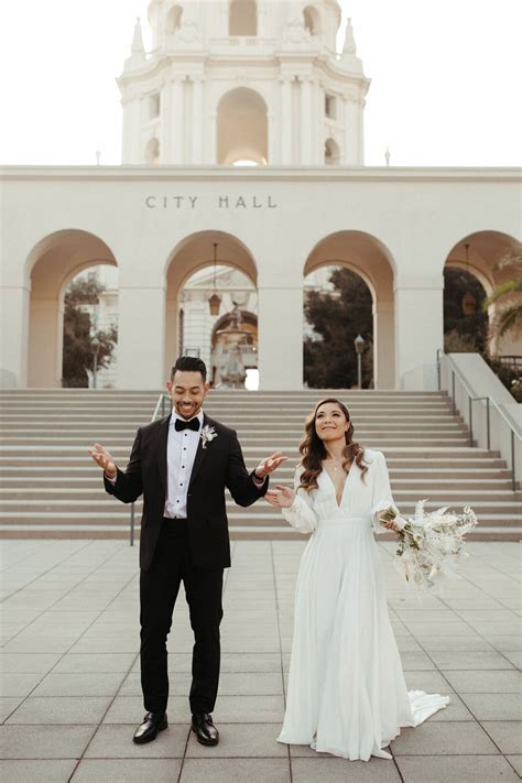 Modern & Elegant Pasadena City Hall Elopement — May Iosotaluno