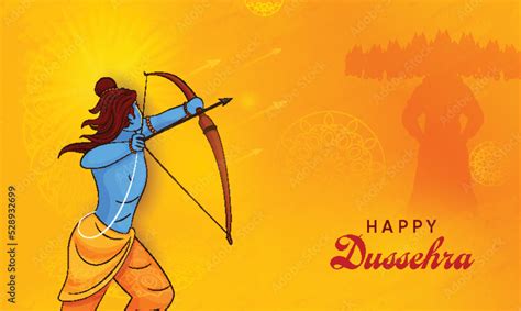 Happy Dussehra Celebration Concept With Lord Rama Killing Demon Ravana ...