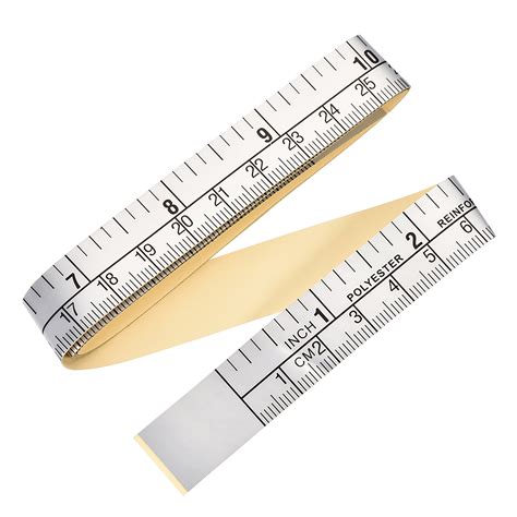 Adhesive Backed Tape Measure 24-Inch Peel and Stick Measuring Tape Inch/Metric Scale for ...