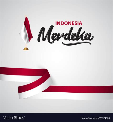 Indonesia merdeka flag template design Royalty Free Vector