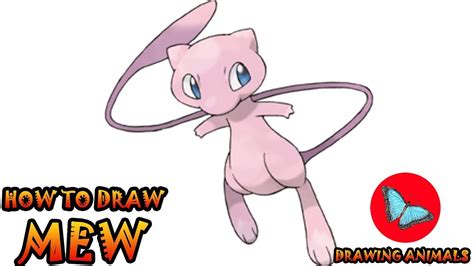 How To Draw Mew From Pokemon | Drawing Animals - YouTube