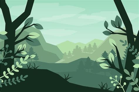 Free Vector | Flat design forest landscape