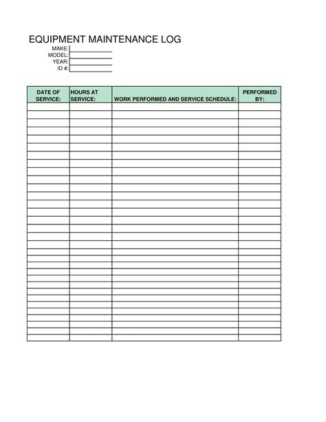 Equipment Maintenance Log Template Excel 2023 Template For Free ...