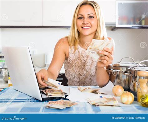 Woman working from home stock photo. Image of ordinary - 69228854