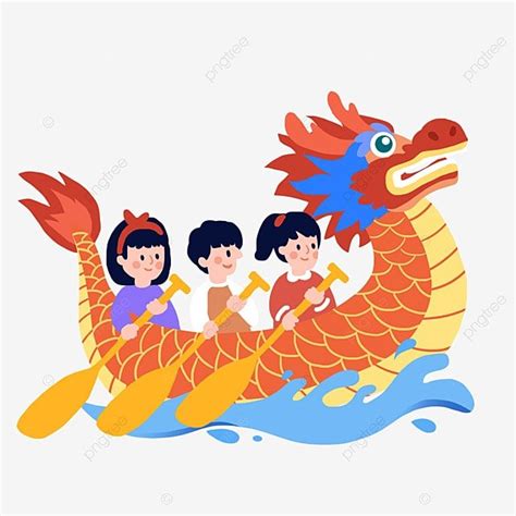 Dragon Boat Festival Clipart Hd PNG, Dragon Boat Festival Children Dragon Boat Race, Dragon Boat ...