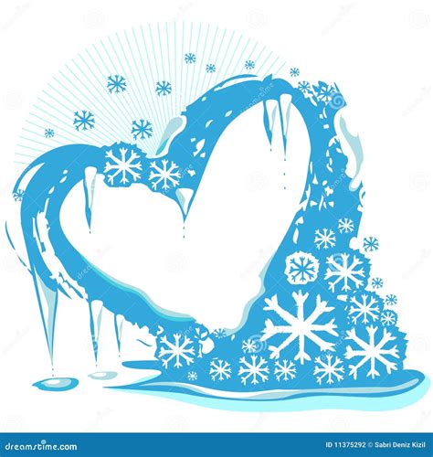 Ice heart stock vector. Illustration of abstract, snow - 11375292