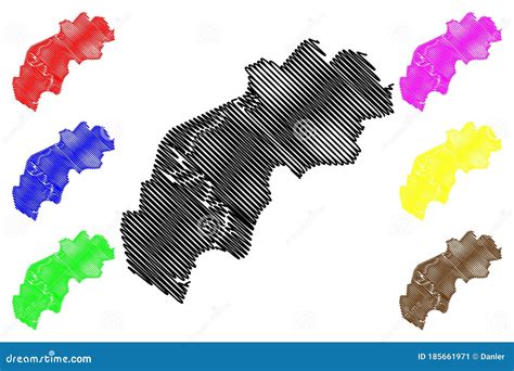 Oral City Republic of Kazakhstan, West Kazakhstan Region Map Vector Illustration, Scribble ...