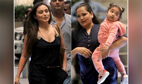 Rani Mukerji is all smiles for the paparazzi, while her daughter Adira ...