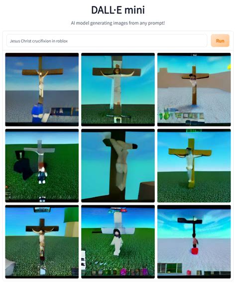 Jesus Christ crucifixion in roblox : r/dallemini