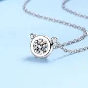 Moissanite S925 Silver Round Cut Zircon Necklace Collarbone - Temu