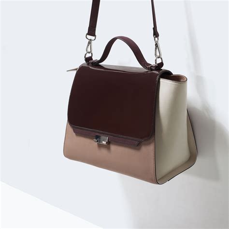 Zara Combination City Bag in Brown | Lyst