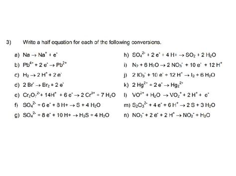 Writing Half Equations Worksheet With Answers - Tessshebaylo