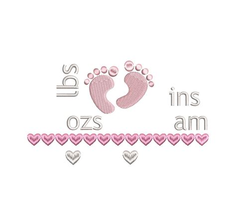 Baby Birth Template Embroidery Design Baby Birth Stats Baby - Etsy