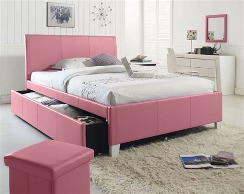 Fantasia Pink Twin Upholstered Trundle Bed from Standard Furniture ...