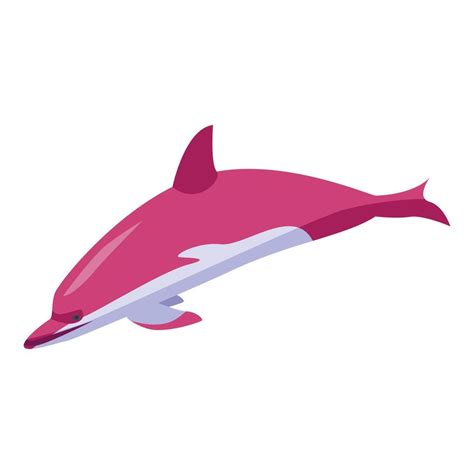 Pink dolphin icon, isometric style 15849727 Vector Art at Vecteezy