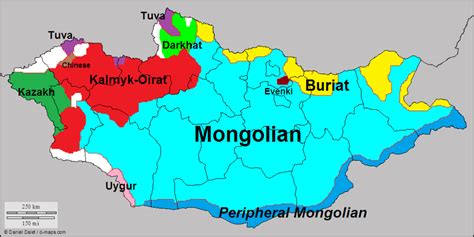 Languages of Mongolia - Vivid Maps