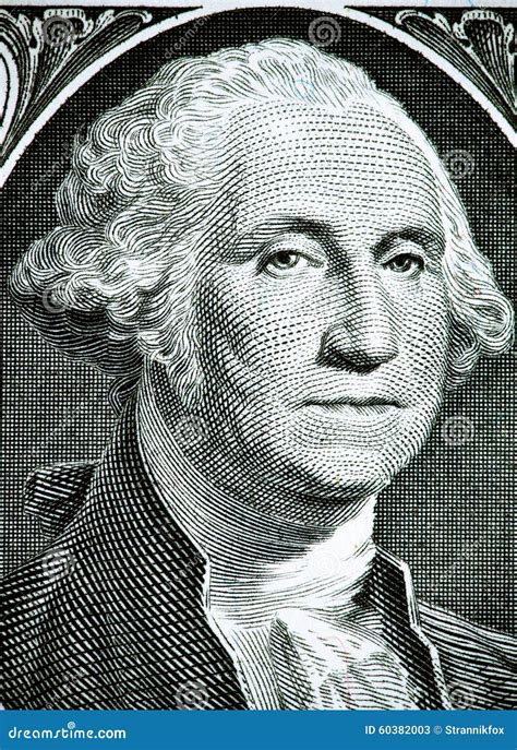 Close Up To George Washington Portrait on One Dollar Bill. Toned Stock Image - Image of paper ...