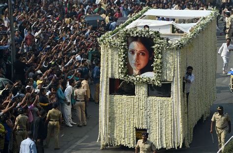 Photos of funeral of late Bollywood actress Sridevi Kapoor