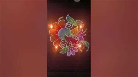 deepam rangoli🔥flower rangoli/small rangoli for bharani deepam - YouTube