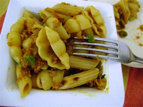 Pasta with curried minced meat, Recipe Petitchef