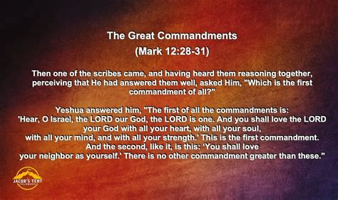 Mark 12:28-31 ~ The Great Commandments | Greatest commandment, How to memorize things, Scripture ...