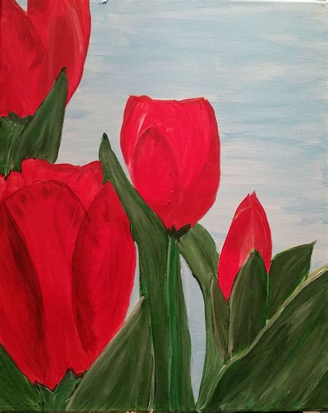 Red Tulips | Red tulips, Art, Painting