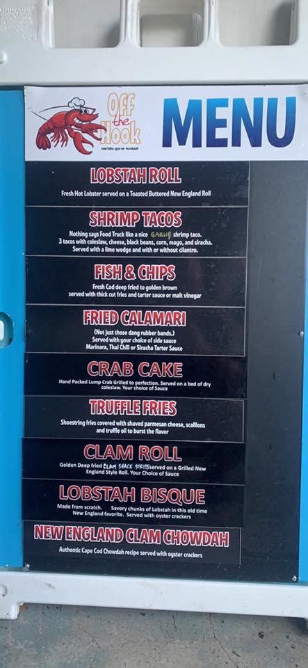 Menu at Off The Hook - Food Truck restaurant, Hurley