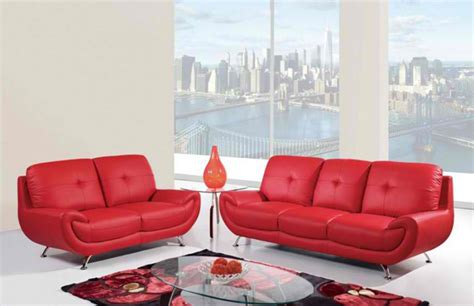 20 Ravishing Red Leather Living Room Furniture | Home Design Lover