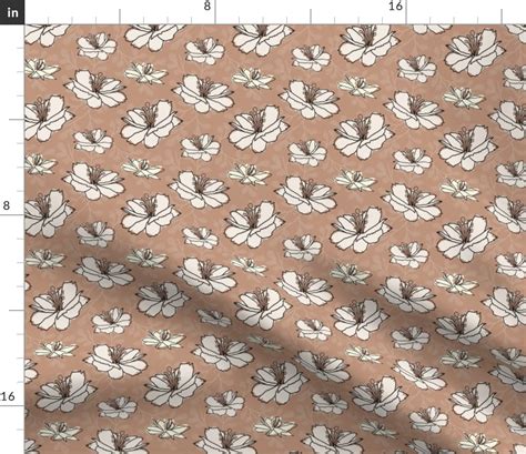 SMALL brown floral fabric - traditional Fabric | Spoonflower