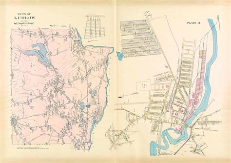 Ludlow, Massachusetts 1912 Old Town Map Reprint - Hampden Co. - OLD MAPS