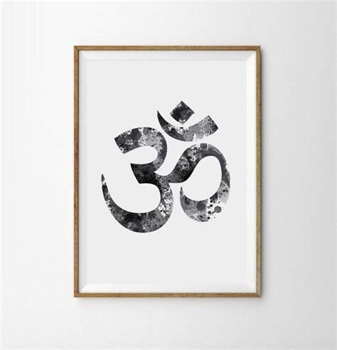 Yoga wall decor yoga studio decor yoga art Om art Aum mantra painting artwork spiritual Art ...