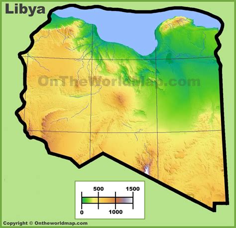 Libya physical map