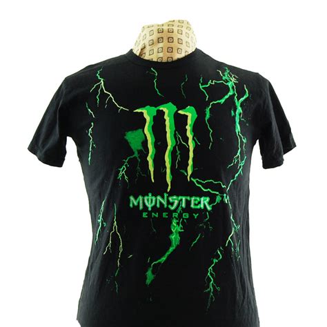 Monster Energy Original T Shirt - UK S - Blue 17 Vintage Clothing