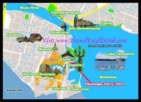 Map Of Konstanz - Old Town and Surrounding Area | Konstanz, Old town, Map