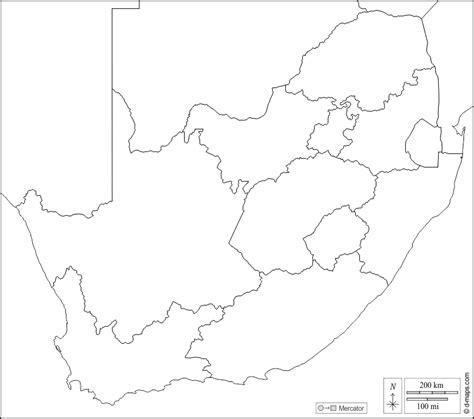 Blank Map Of South Africa Printable - Blank Printable