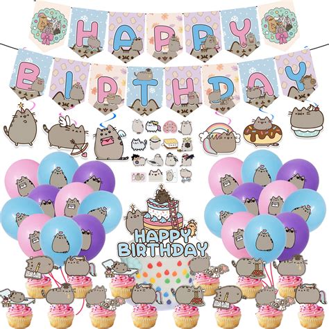 Buy Cat Party Supplies Cute Cat Birthday Party Decorations Include ...