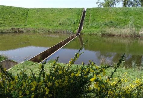 Moses Bridge, Holland Mozesbrug, The Netherlands. The bridge can't be seen from a distance ...