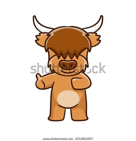 Cute Highland Cow Cartoon Clipart Funny Stock Vector (Royalty Free ...