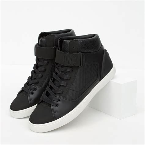 Zara Technical High-top Sneakers in Black for Men | Lyst